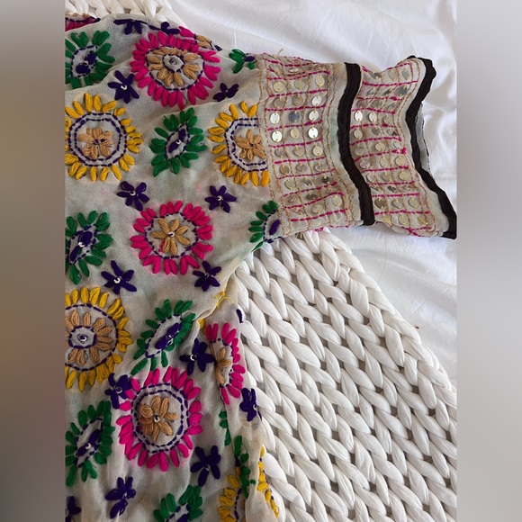 Ibiza Bohemian vibe handmade Kimono embellished mirror fringe embroidered - Picture 5 of 10